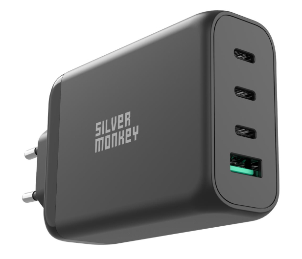 SILVER MONKEY Ładowarka do smartfonów Silver Monkey GaN 140W USB-C PD 3.1 + USB 3.0 QC B - 1224521 - zdjęcie